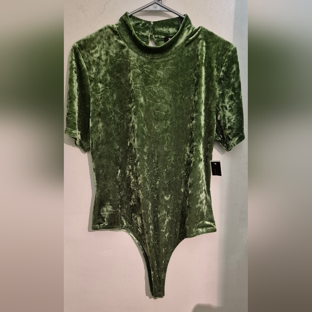 JUICY COUTURE Green Velvet Bodysuit Sz.XL NWT